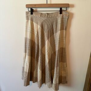 Plaid wool Skirt in Beige Tones